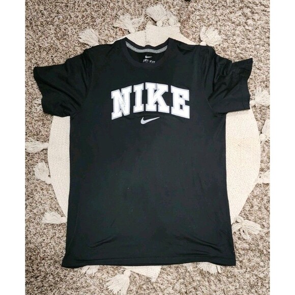 Y2k Nike Mens T Shirt M  Short Sleeve  Spell Out Center Swoosh Logo - Picture 1 of 5
